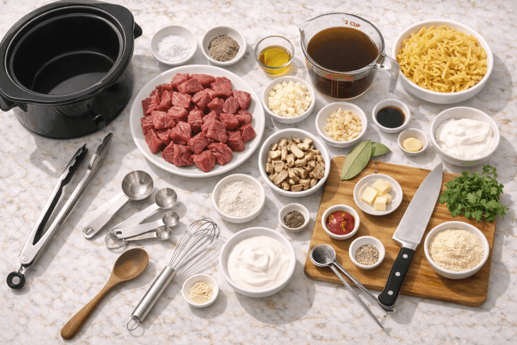Slow Cooker Beef Stroganoff