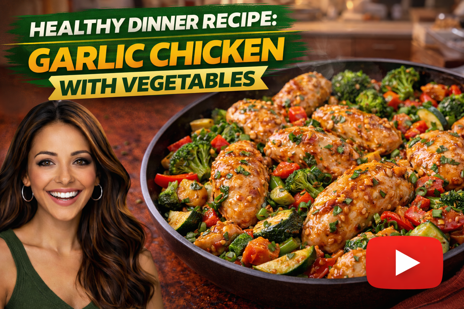 Healthy Dinner Recipe: Garlic Chicken with Vegetables