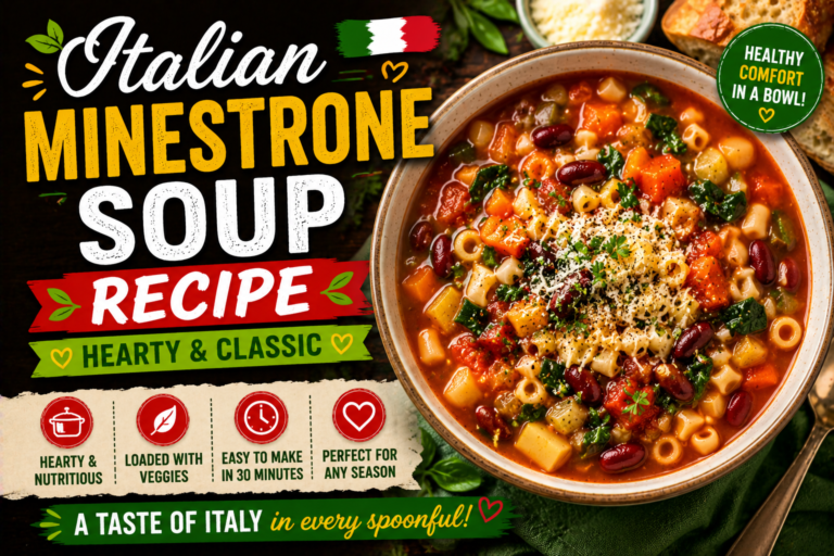 Italian Minestrone Soup Recipe (Hearty & Classic)