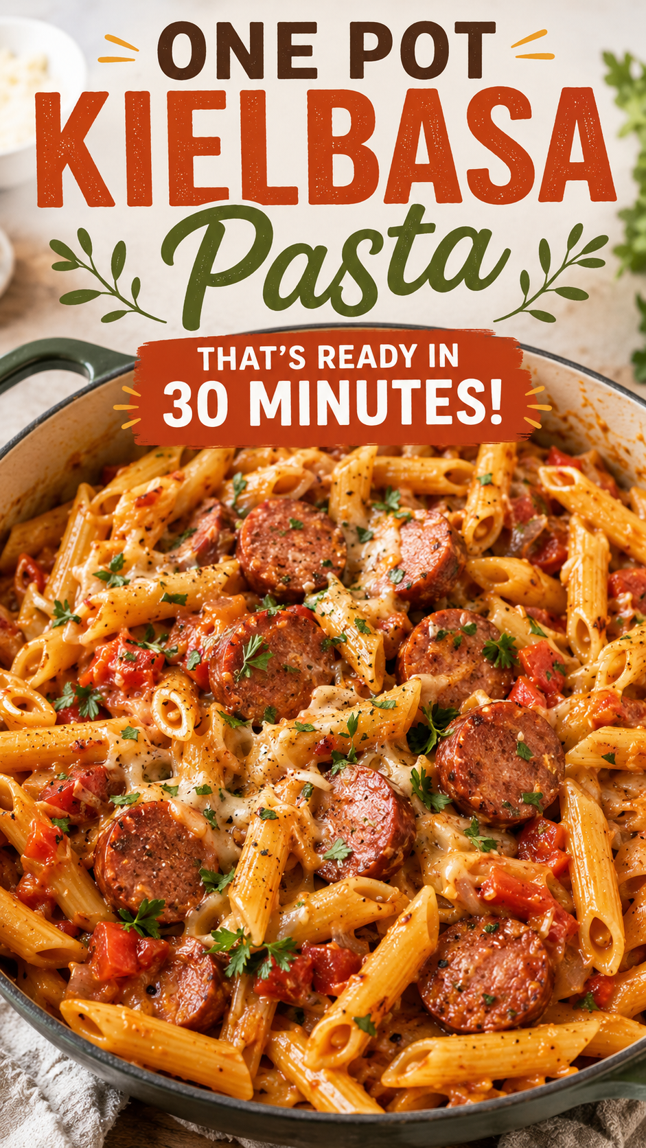 One Pot Kielbasa Pasta That's Ready in 30 Minutes